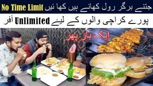 'Unlimited Burgers, Rolls and Drink Just Rs.500 by Food Town Samnabad Karachi - No Time Limit 