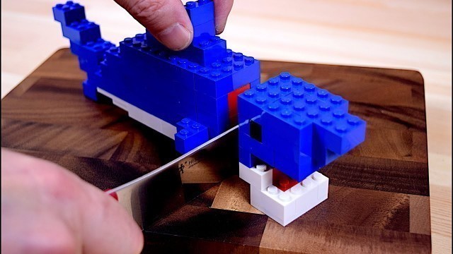 'Lego Fried Shark - Lego In Real Life 4 / Stop Motion Cooking & ASMR'