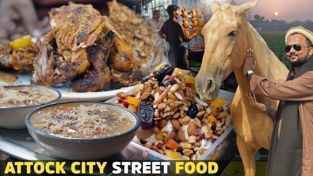 'Street Food of Attock, Expensive Horses at Madrota Village | Sajji, Fruit Chat ft @foodienoor'