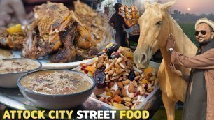 'Street Food of Attock, Expensive Horses at Madrota Village | Sajji, Fruit Chat ft @foodienoor'