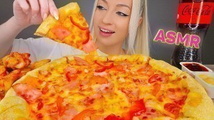 'ASMR EATING FRIED CHICKEN, PIZZA DOMINOS, SAUSAGE, 도미노피자, 치킨 (FRIED FOOD) MUKBANG 먹방'