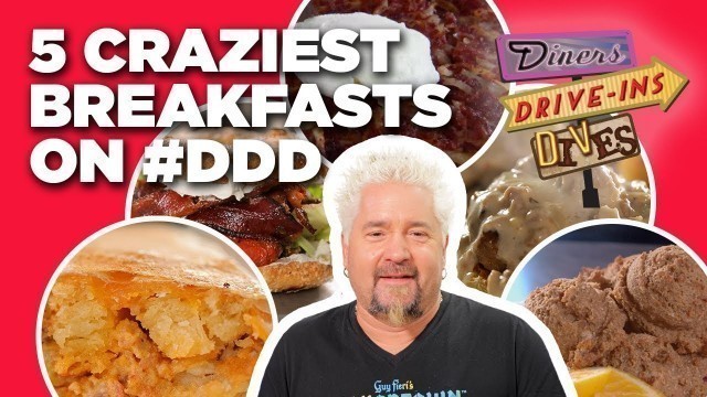 'TOP 5 Most-Insane Breakfasts in #DDD Video History with Guy Fieri | Food Network'