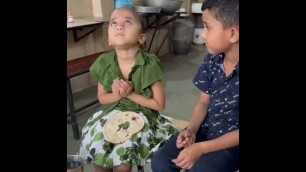 'sister and brother praying God for food #shorts #youtubeshorts #telugufacts'