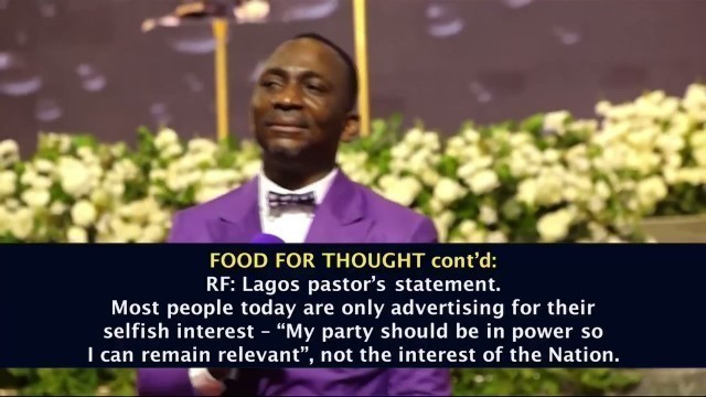 'FOOD FOR THOUGHT TO NIGERIANS BY DR PAUL ENENCHE'