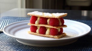 'Mille Feuille - Vanilla Custard & Raspberry Napoleon Pastry'