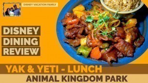 Disney Dining Review | YAK & YETI Lunch Animal Kingdom in 4K