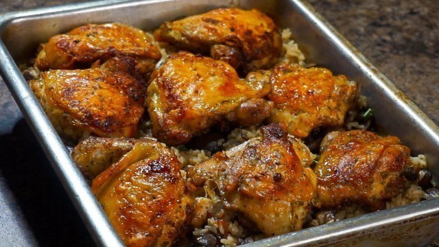 'The Best Oven Baked Chicken and Rice EVER!!! | Baked Chicken Recipe'