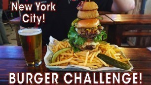 'New York Burger Eating Challenge w/ Fries and Beer!'