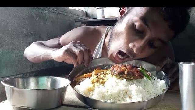 'Rice Eating Very Fast With Fish Curry And Amra Alur Tok VILLAGE FOOD EATING'