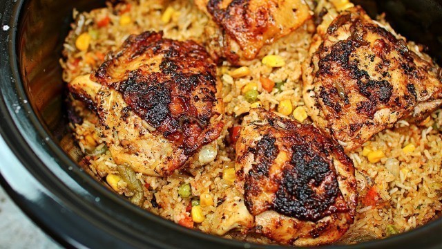 'Slow Cooker Chicken and Rice Recipe - How to make Chicken and Rice in the Slow Cooker'