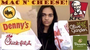 'MAC & CHEESE FAST FOOD REVIEW!!! Chic-fil-A, KFC, Buffalo Wild Wings, Panera, Denny\'s, Olive Garden!'