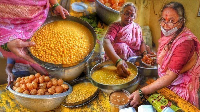 'India’s old Woman Selling Ragda Panipuri | Bhagwati Amma Hyderabad | Street Food India'