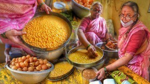 'India’s old Woman Selling Ragda Panipuri | Bhagwati Amma Hyderabad | Street Food India'