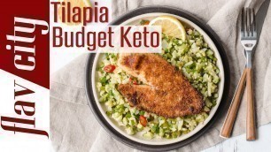 'Keto Seafood Dinner On A Budget($4.60) -  Crispy Tilapia & Veggie Couscous'