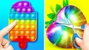 'COLOR FOOD CHALLENGE || Rainbow Food Challenge! Never Ending Food for 24 HRS by 123 GO! Genius'