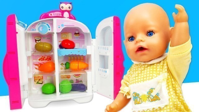 'Baby doll shopping & cooking toy food for baby Annabell doll - Kids play dolls'