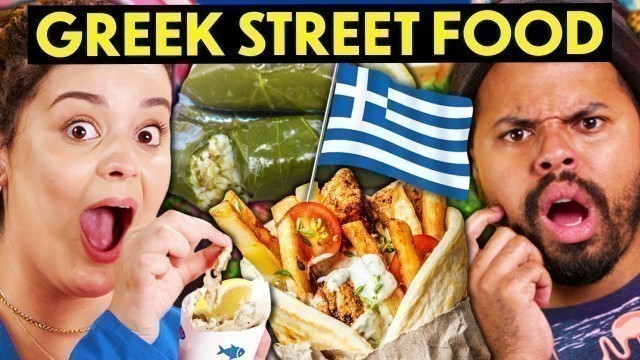 'Americans Try Greek Street Food For The First Time! (Dolmades, Loukoumades, Tiropita)'