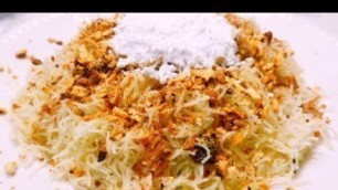 'Moroccan food (Seffa) vermicelli noodles with almonds + icing sugar