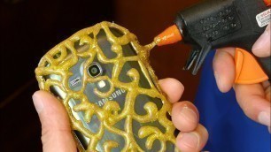 'DIY PHONE CASE  Life Hacks - Hot Glue Craft'