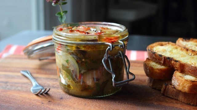 'Eggplant Escabeche Recipe - Spicy Preserved Eggplant Relish - Cold Eggplant Salad'