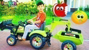 'Farming for fruits and vegetables food in the Backyard with Tractor'