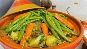 'Lamb Tagine with vegetables/Moroccan food..طاجين اللحم والخضار/ لذيذ/ سهل جداً/طبخات عربية'