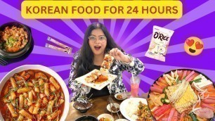 'Eating Only KOREAN FOOD for 24 Hours | Best Korean Cafe In Delhi | Indian Food Challenge Vlog'