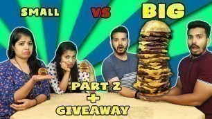 'SMALL VS BIG EATING COMPETITION PART 2 ! TINY VS GIANT FOOD CHALLENGE PART 2'