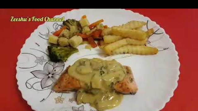 '\"Salmon with Butter Cream Sauce & Roasted Vegetables\" by Zeeshu\'s Food Channel'