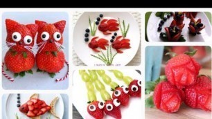 'Strawberry craving art ideas||fun food for kids||Strawberry garnishing ideas'