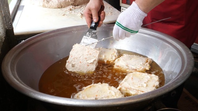 'Fish Cake Cheese Sandwich Toast - Korean Street Food'