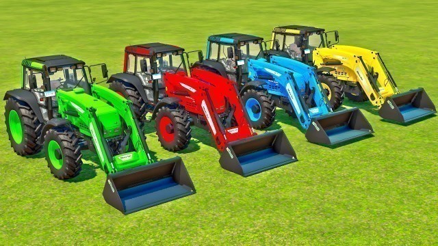 'TRACTORS OF COLORS! Food For Horses Transporting with Toy Tractors Farming Simulator 22 | FarmYA'