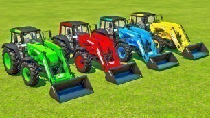 'TRACTORS OF COLORS! Food For Horses Transporting with Toy Tractors Farming Simulator 22 | FarmYA'