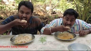 'Endu Chepa + Vankaya Pulusu+Rice Eating Challenge..Srikanth\'s Telugu Funny Village Food Competition'