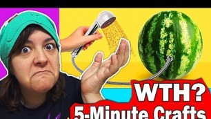 'WORST CRAFT CHANNEL! 3 GARBAGE 5 MINUTE CRAFTS DIY life hacks SaltEcrafter Reacts #3'