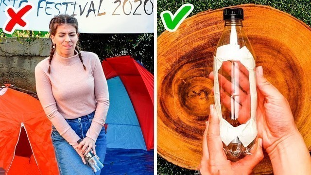 'FESTIVAL HACKS THAT WILL SAVE YOUR LIFE || Camping Tricks For Every Need'