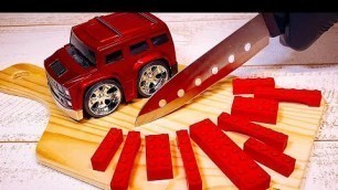 'Stop Motion Cooking＆ASMR / Cook lego food with red car'