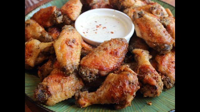 'Garlic Parm Hot Wings - Oven-Fried Chicken Wings with Spicy Garlic Parmesan Crust Recipe'