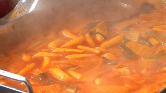 'Spicy Tteokbokki, Fish cake, korean blood sausage - Korean street food'