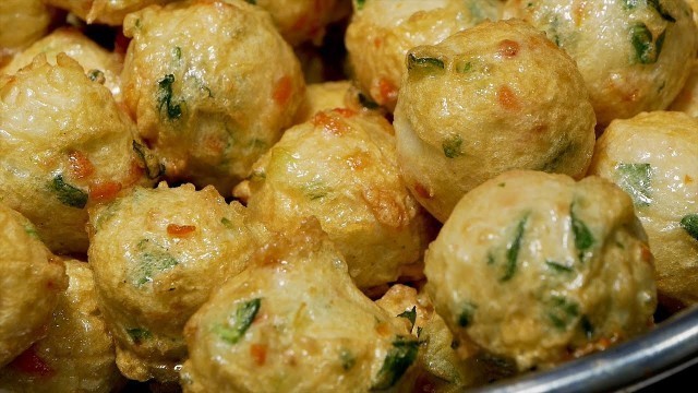 'Perilla leaf Fish Cake Ball - Korean Street Food / 깻잎 어묵 - 안양중앙시장 송일형 수제어묵 6편'