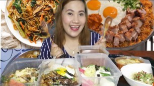 'KOREAN FOOD MUKBANG (Ramyun, Tteokbokki, Fishcake, Jjapchae, Bulgogi) | Jemabel Villaruel'