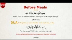 'Dua Before Eating + Dua After Eating'