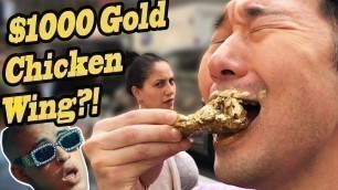 'MUKBANG $1000 Gold Chicken Wings vs $5 Chicken Wings FOOD CHALLENGE!! - BAD BUNNY IN PUBLIC!!'