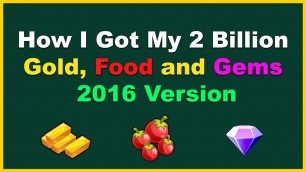 'How I Got My (2 Billion Gold), Food and Gems 2016 Version on Monster Legends'