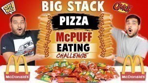 'BIG STACK PIZZA McPUFF EATING CHALLENGE | Mcdonald\'s Pizza Puff Eating Competition | Viwa Food World'