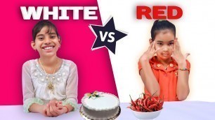 'White Vs Red Food Eating Challenge  Red Vs White Food Eating Competition  foodiechallenge'