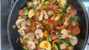 'Kitchen Nightmares Momma Cherri\'s Prawn / Shrimp and Chorizo stir fry'