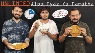 'Unlimited Aalu Pyaz Ke Parathe Challenge in 15Minutes | Food Competition | Home Made Challenge'