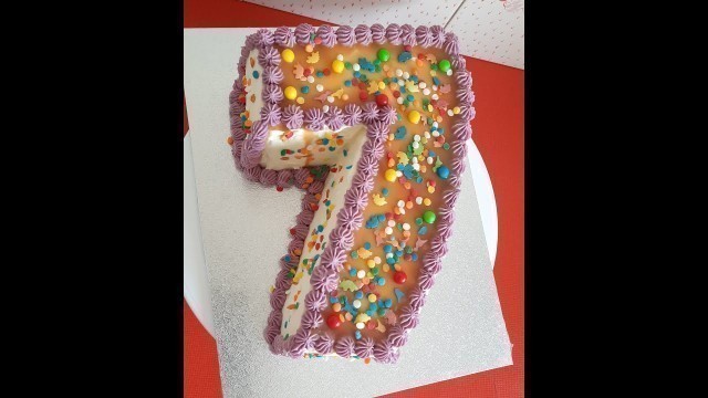 'Number 7 Cake without mould (step by step) by Zeeshu\'s Food Channel'