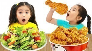 'Suri and Annie Pretend Play eat Healthy Food for Kids | Funny Kids Video'